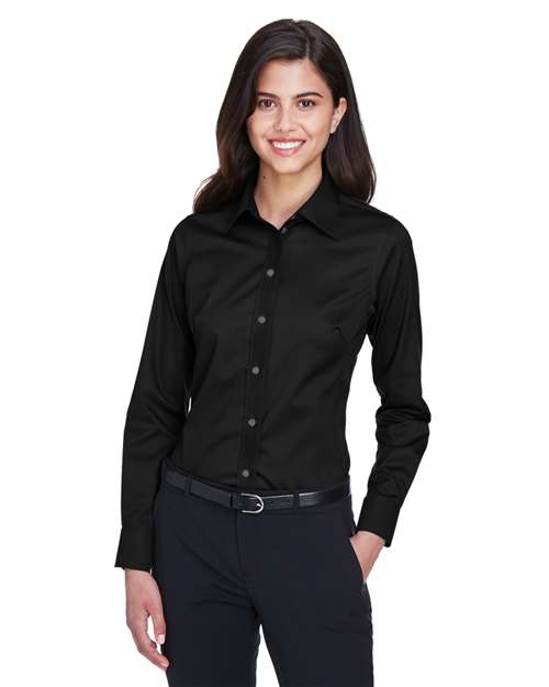 Women's Crown Collection® Solid Stretch Twill Woven Dress Shirt