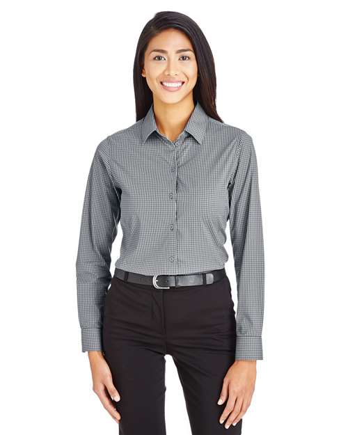 Women's CrownLux Performance® Tonal Mini Check Woven Dress Shirt