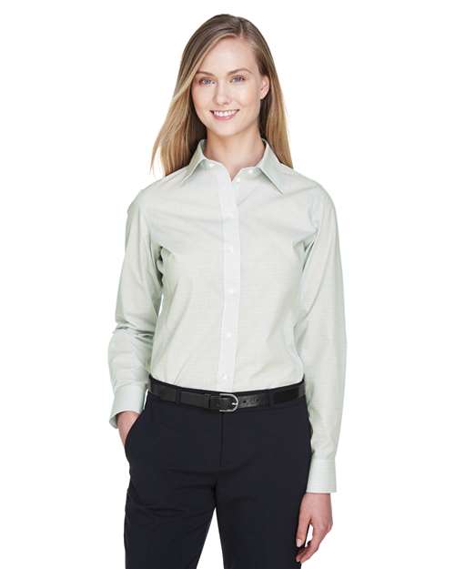 Women's Crown Collection® Micro Tattersall Woven Dress Shirt