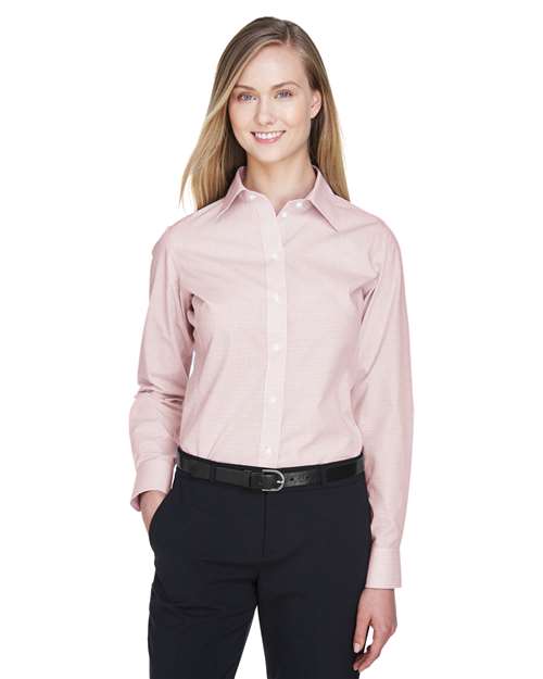 Women's Crown Collection® Micro Tattersall Woven Dress Shirt