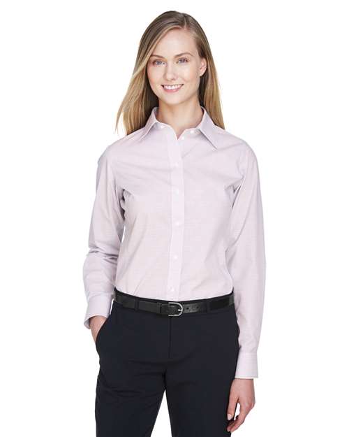 Women's Crown Collection® Micro Tattersall Woven Dress Shirt