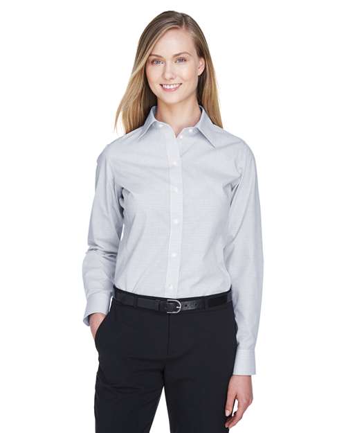 Women's Crown Collection® Micro Tattersall Woven Dress Shirt