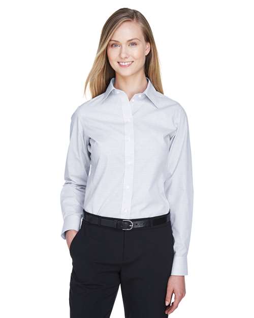 Women's Crown Collection® Micro Tattersall Woven Dress Shirt
