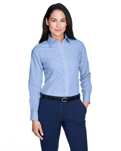 Women's Crown Collection® Banker Stripe Woven Dress Shirt