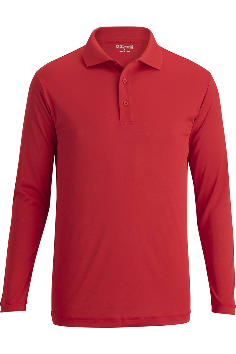 EDWARDS MINI PIQUE LONG SLEEVE UNISEX POLO