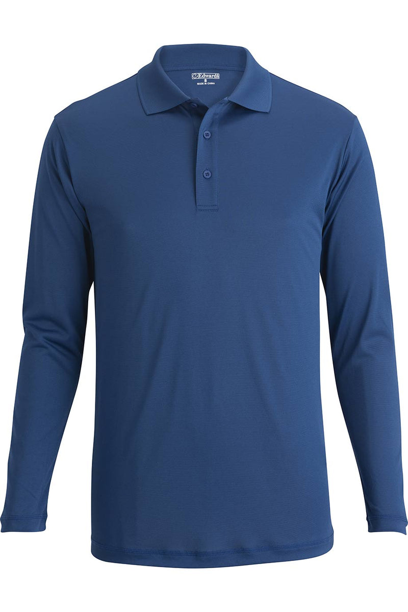 EDWARDS MINI PIQUE LONG SLEEVE UNISEX POLO