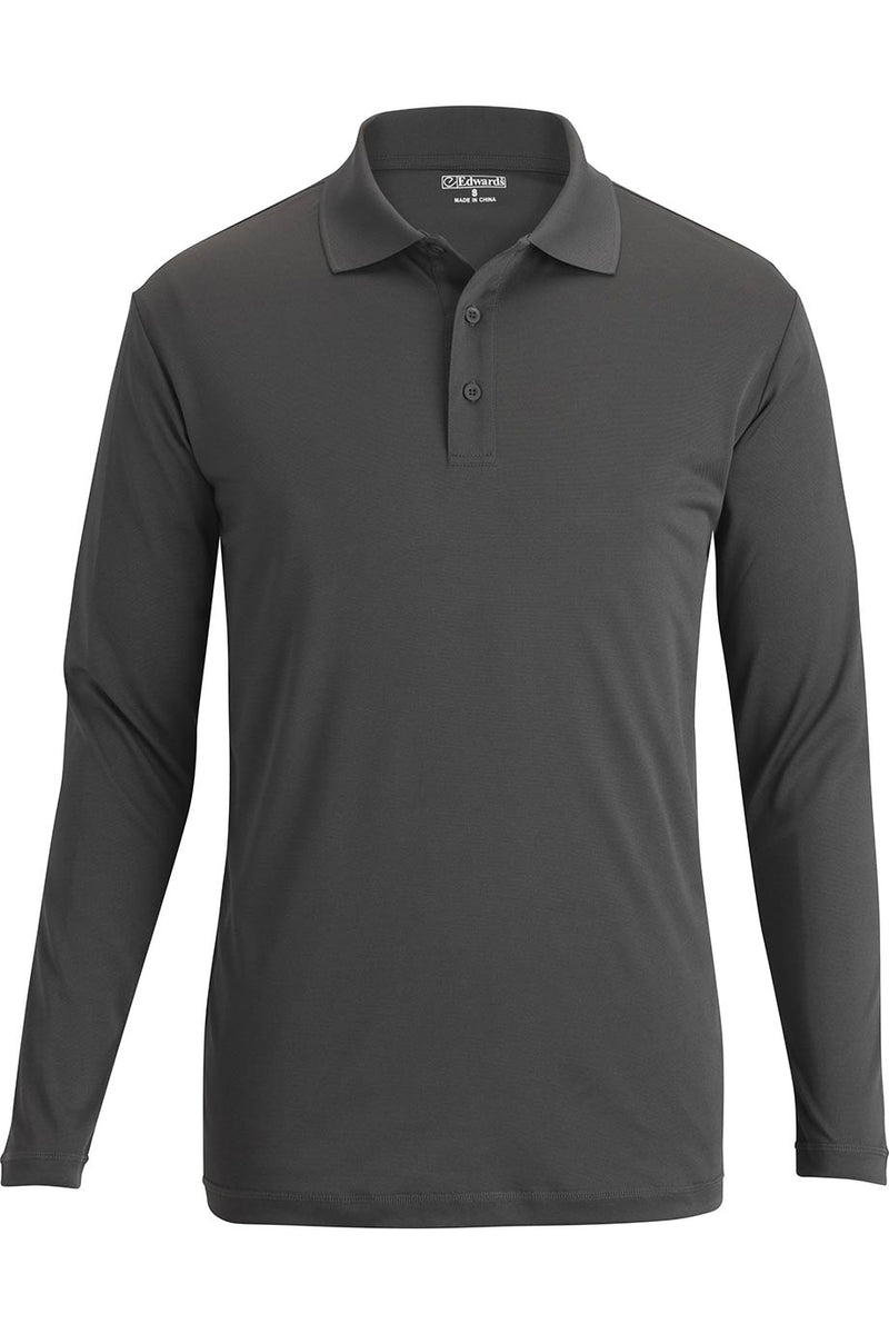 EDWARDS MINI PIQUE LONG SLEEVE UNISEX POLO