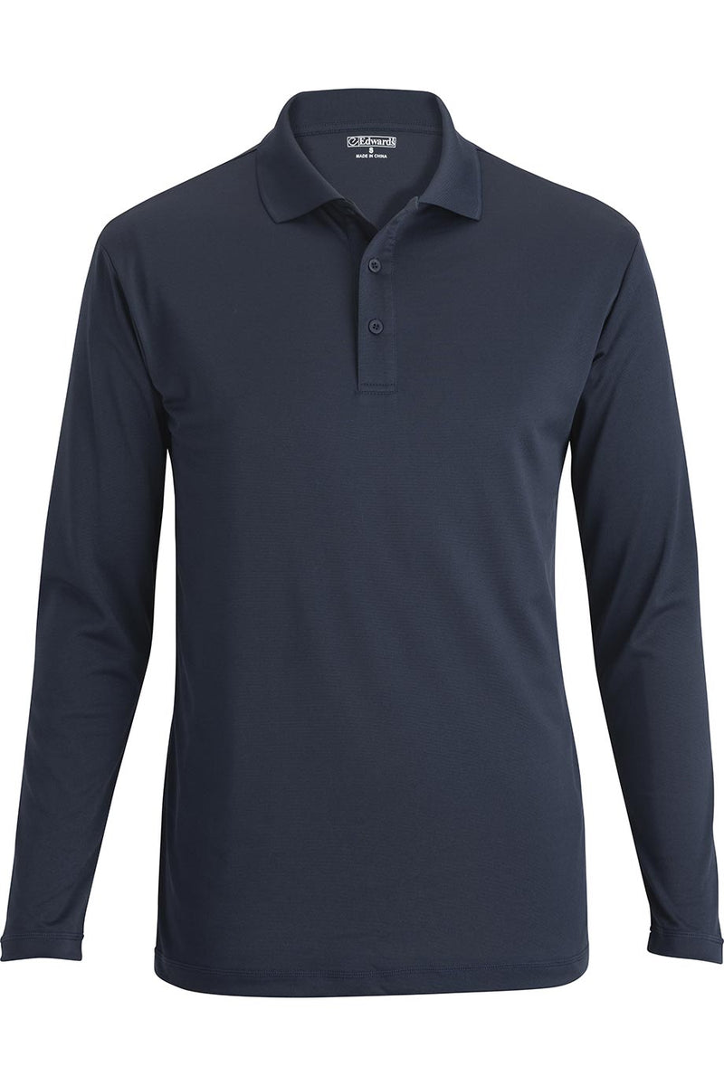 EDWARDS MINI PIQUE LONG SLEEVE UNISEX POLO