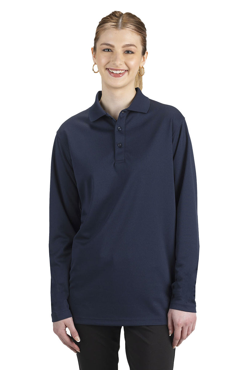 EDWARDS HI PERFORMANCE MESH UNISEX LONG SLEEVE POLO