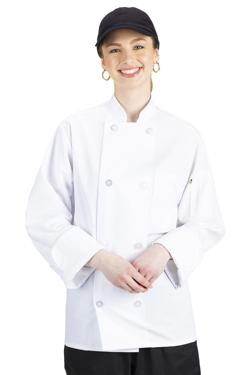 EDWARDS 8 BUTTON LONG SLEEVE CHEF COAT