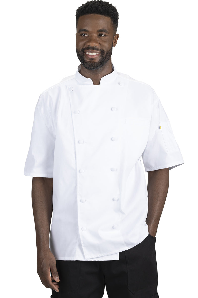 EDWARDS 12 BUTTON SHORT SLEEVE CHEF COAT WITH MESH