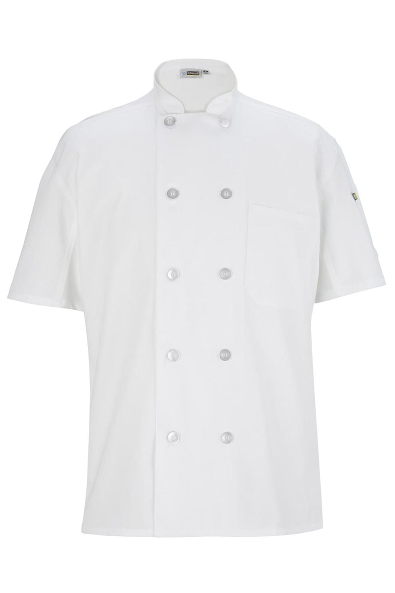 EDWARDS 10 BUTTON SHORT SLEEVE CHEF COAT WITH MESH
