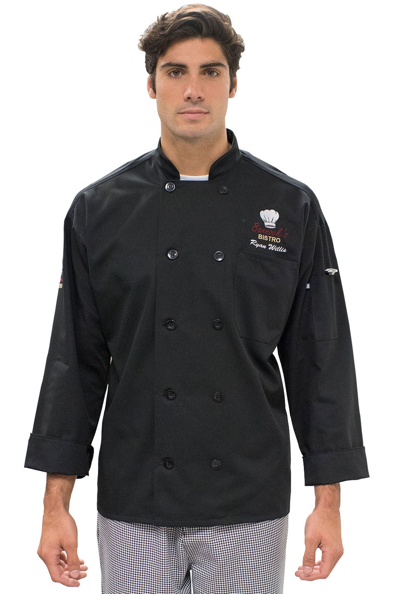 EDWARDS 10 BUTTON CHEF COAT WITH MESH