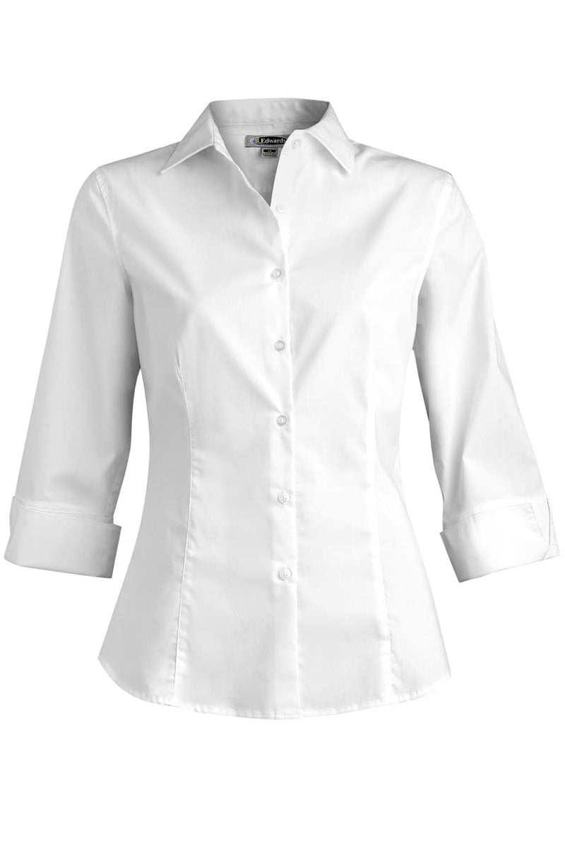 EDWARDS LADIES TAILORED FULL-PLACKET STRETCH BLOUSE