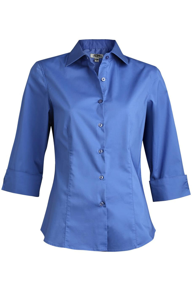 EDWARDS LADIES TAILORED FULL-PLACKET STRETCH BLOUSE
