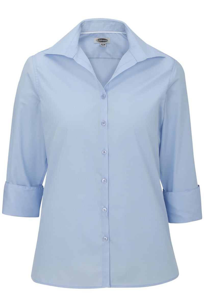 EDWARDS LIGHTWEIGHT POPLIN THREE QUARTER SLEEVE LADIES SHIRT