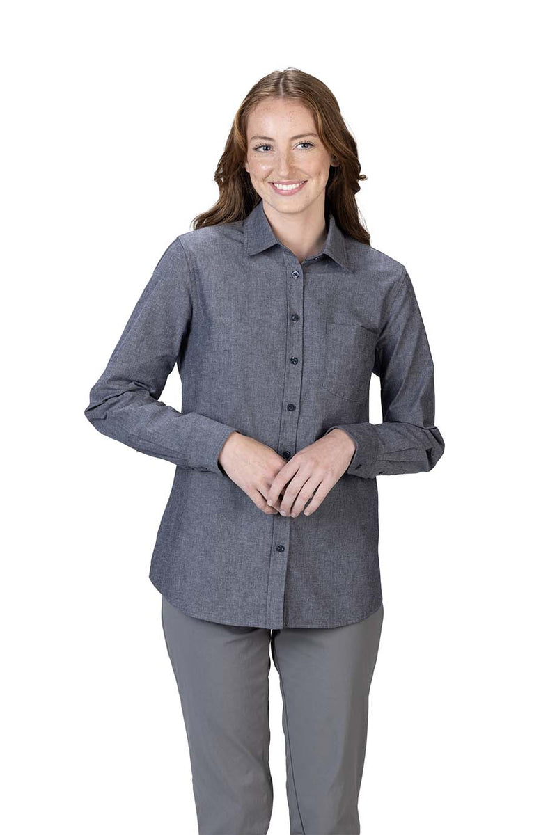 EDWARDS CHAMBRAY LONG SLEEVE LADIES SHIRT