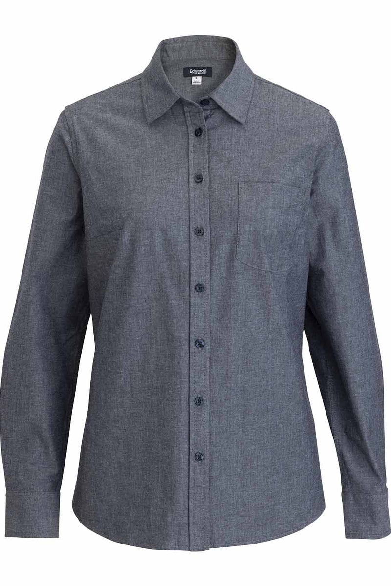 EDWARDS CHAMBRAY LONG SLEEVE LADIES SHIRT
