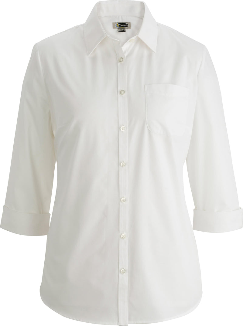 EDWARDS ESSENTIAL BROADCLOTH THREE QUARTER SLEEVE LADIES SHIRT