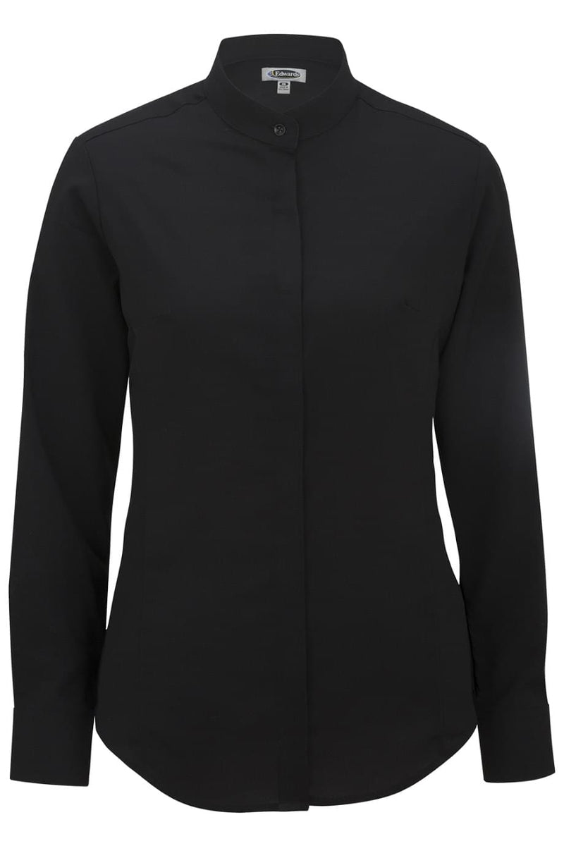 EDWARDS LADIES BATISTE BANDED COLLAR SHIRT