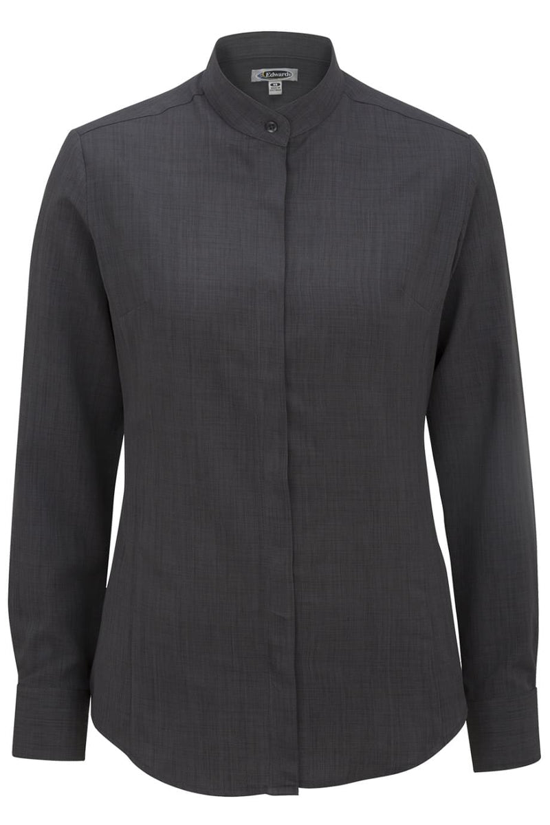 EDWARDS LADIES BATISTE BANDED COLLAR SHIRT