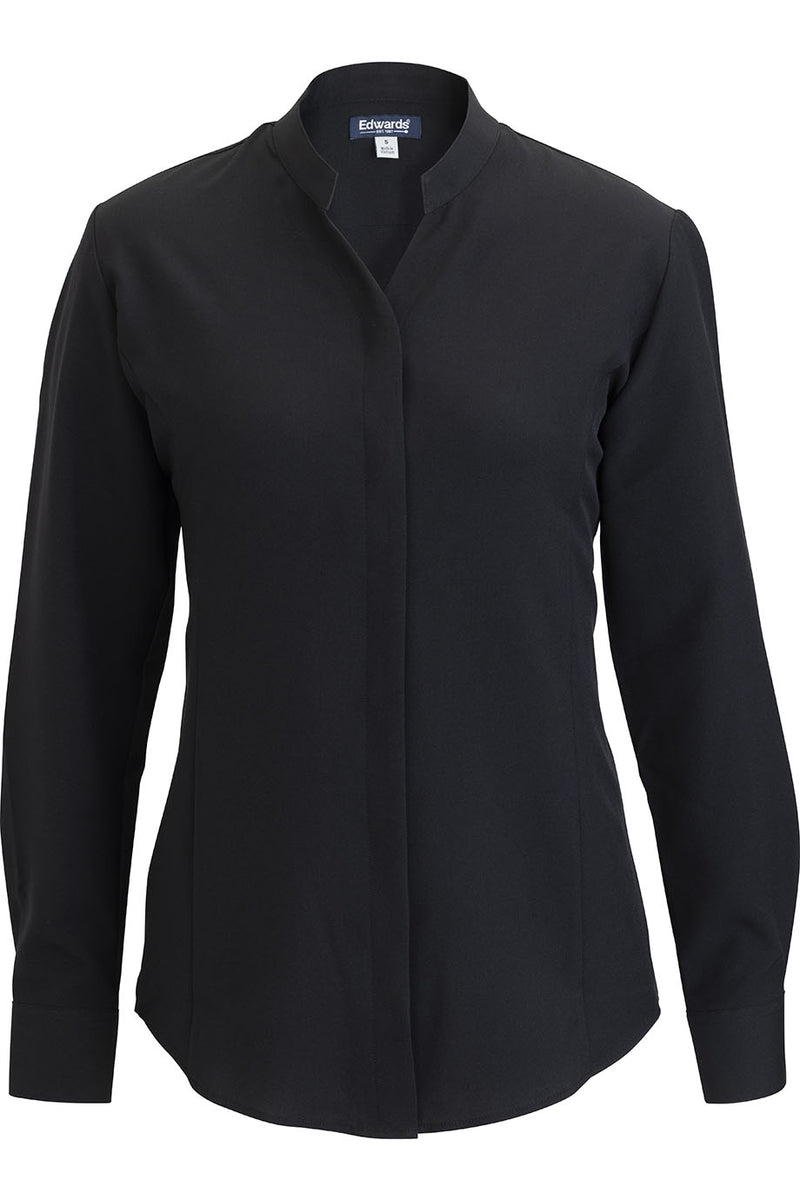 EDWARDS FLEXBATISTE STAND UP COLLAR LONG SLEEVE LADIES SHIRT