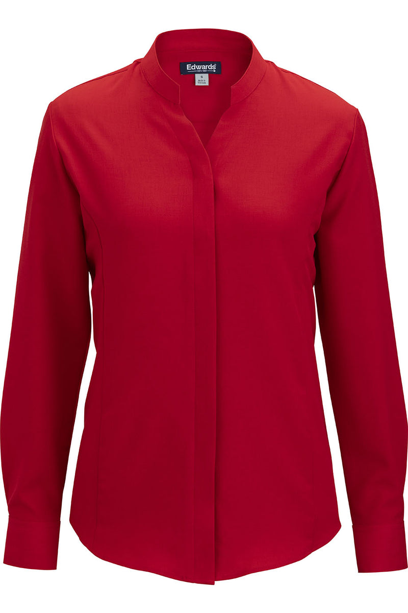 EDWARDS FLEXBATISTE STAND UP COLLAR LONG SLEEVE LADIES SHIRT