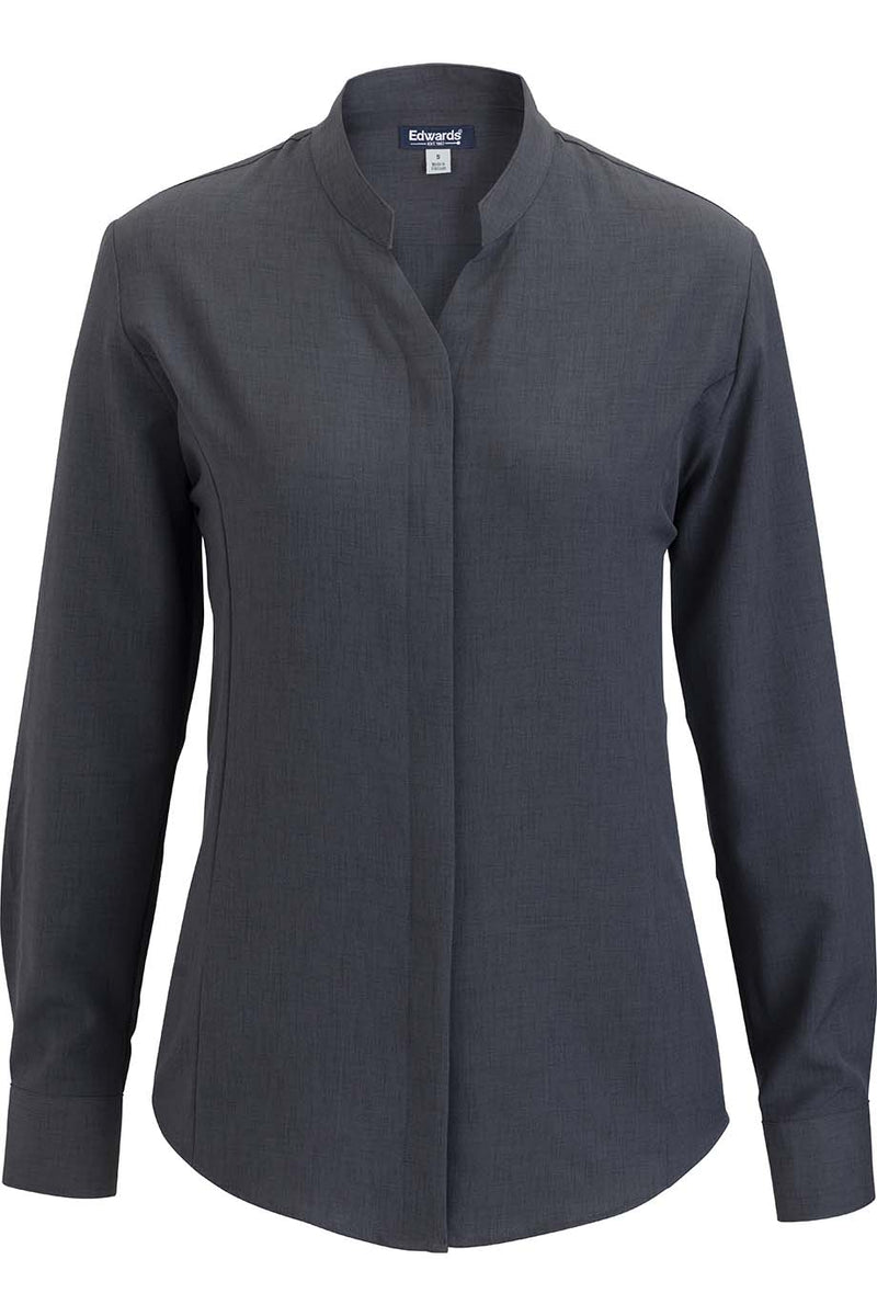EDWARDS FLEXBATISTE STAND UP COLLAR LONG SLEEVE LADIES SHIRT