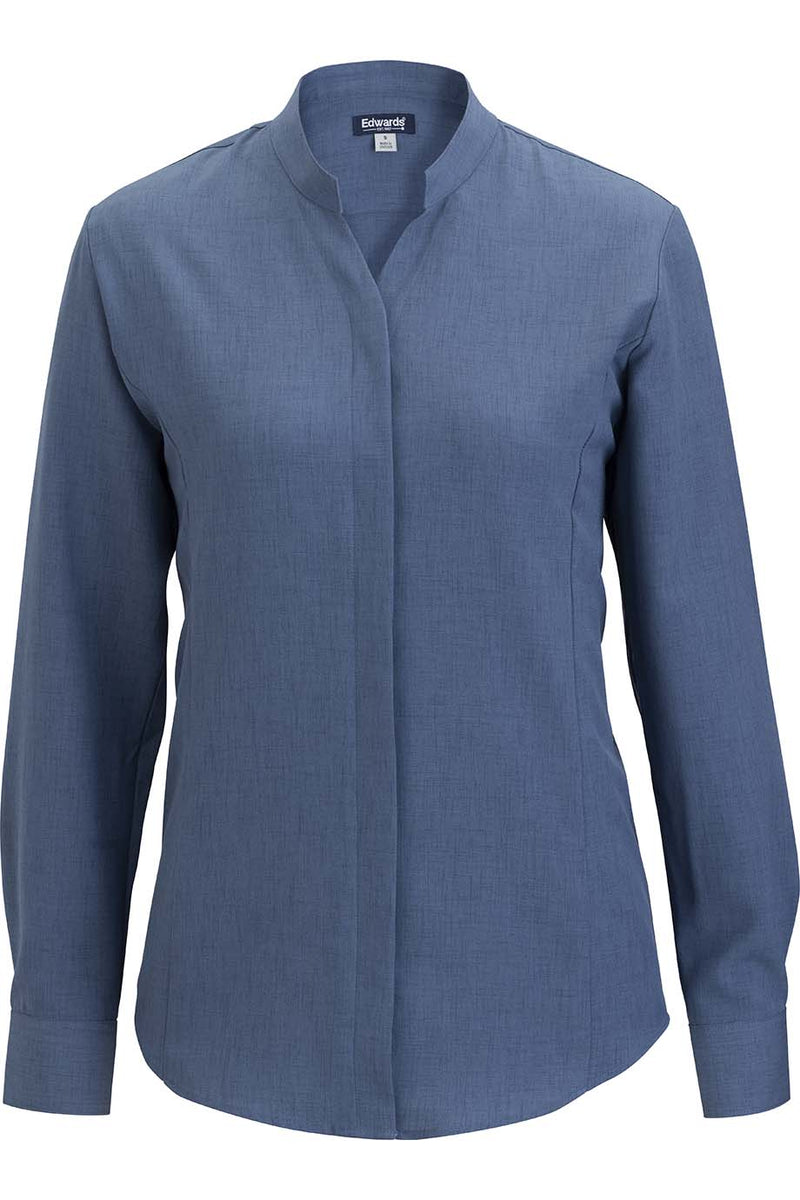 EDWARDS FLEXBATISTE STAND UP COLLAR LONG SLEEVE LADIES SHIRT