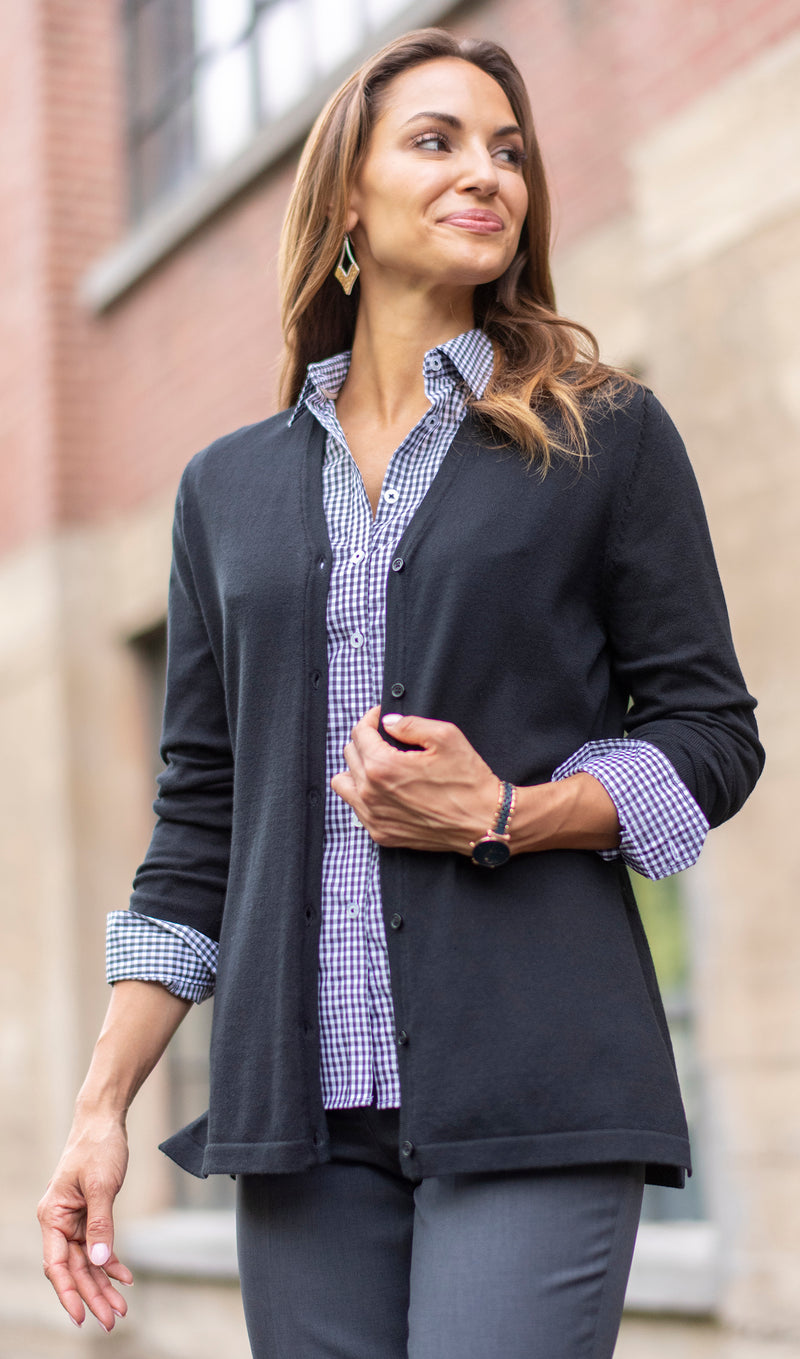 EDWARDS TRI BLEND LADIES SHIRTTAIL CARDIGAN