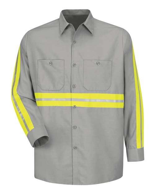 Men's Tall Industrial Enhanced-Visibility Long Sleeve Work Shirt