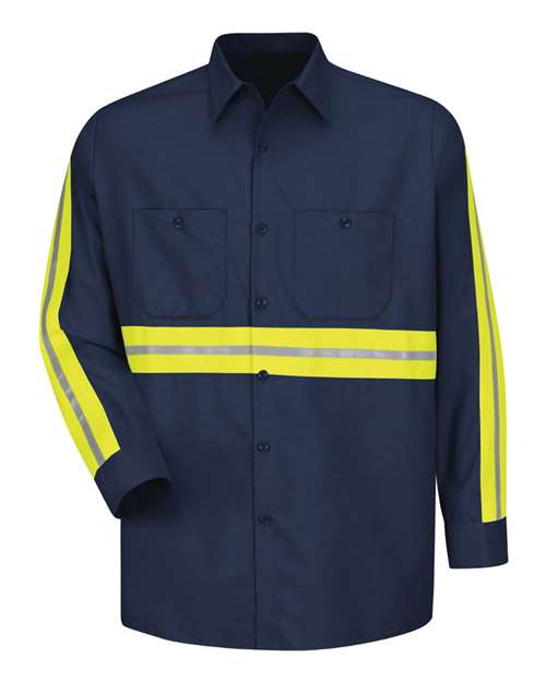 Men's Tall Industrial Enhanced-Visibility Long Sleeve Work Shirt