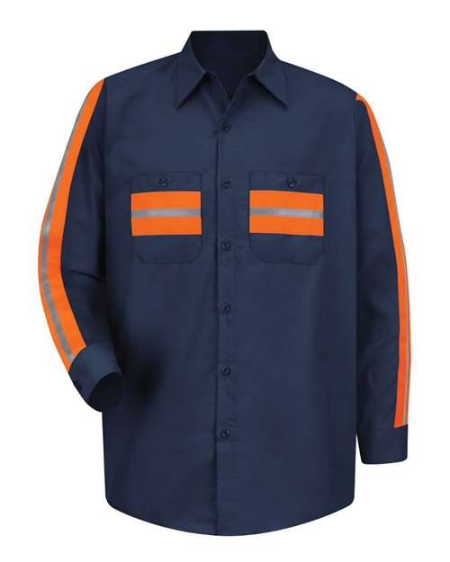 Men's Tall Industrial Enhanced-Visibility Long Sleeve Work Shirt