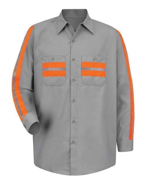 Men's Tall Industrial Enhanced-Visibility Long Sleeve Work Shirt