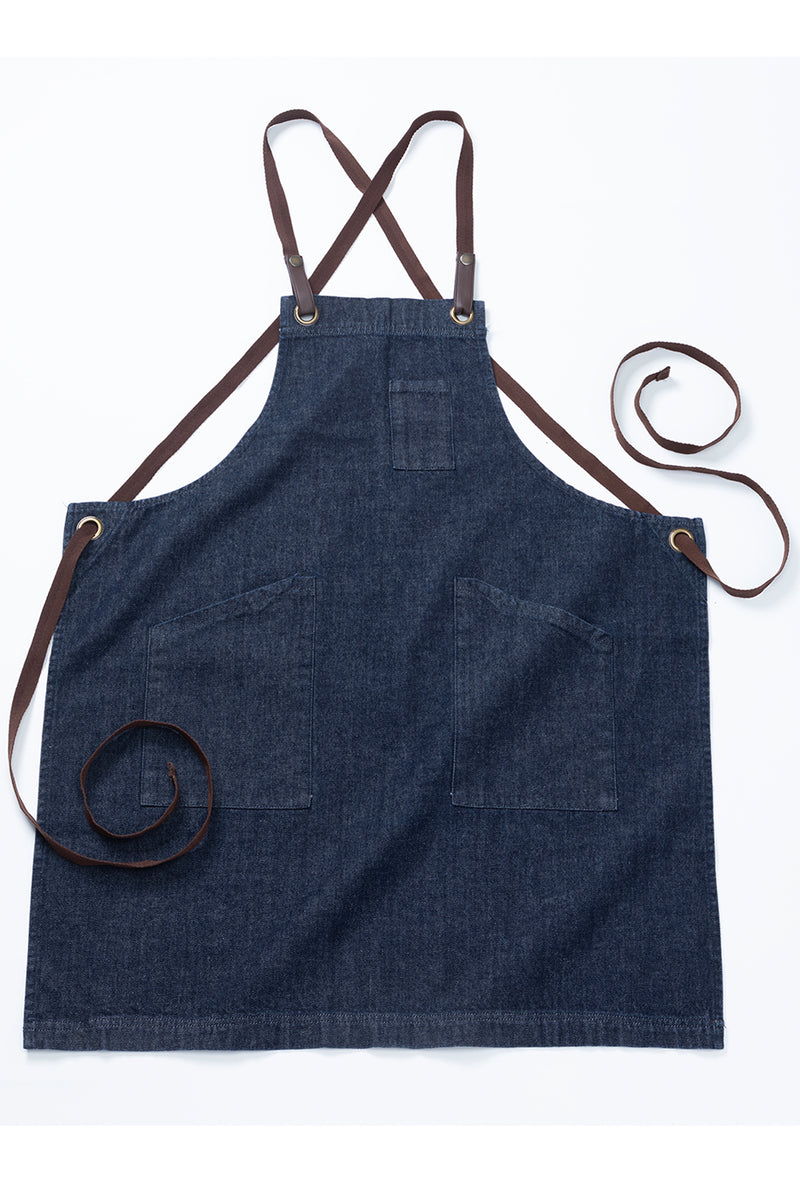 EDWARDS 3 POCKET CROSS-BACK BIB APRON