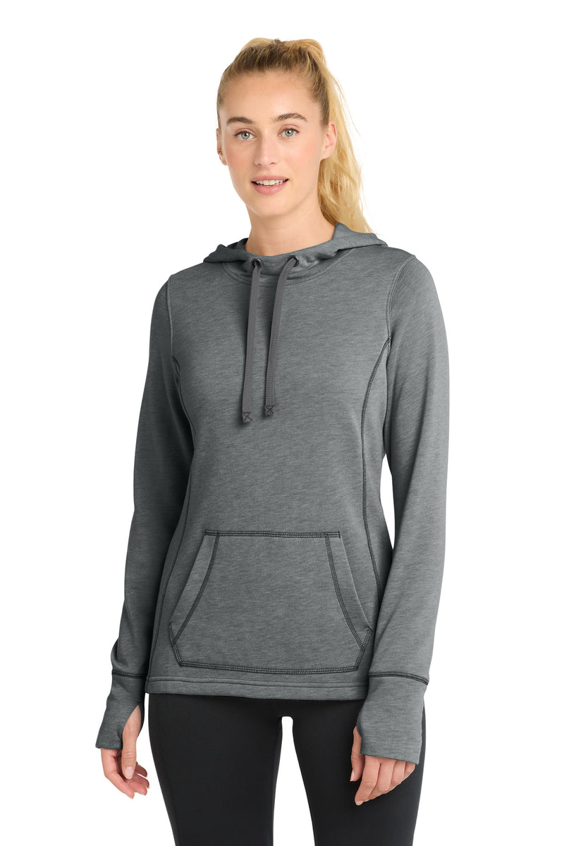 Sport-Tek  ®  Women's PosiCharge   4;  Tri-Blend Wicking Fleece Hooded Pullover. LST296