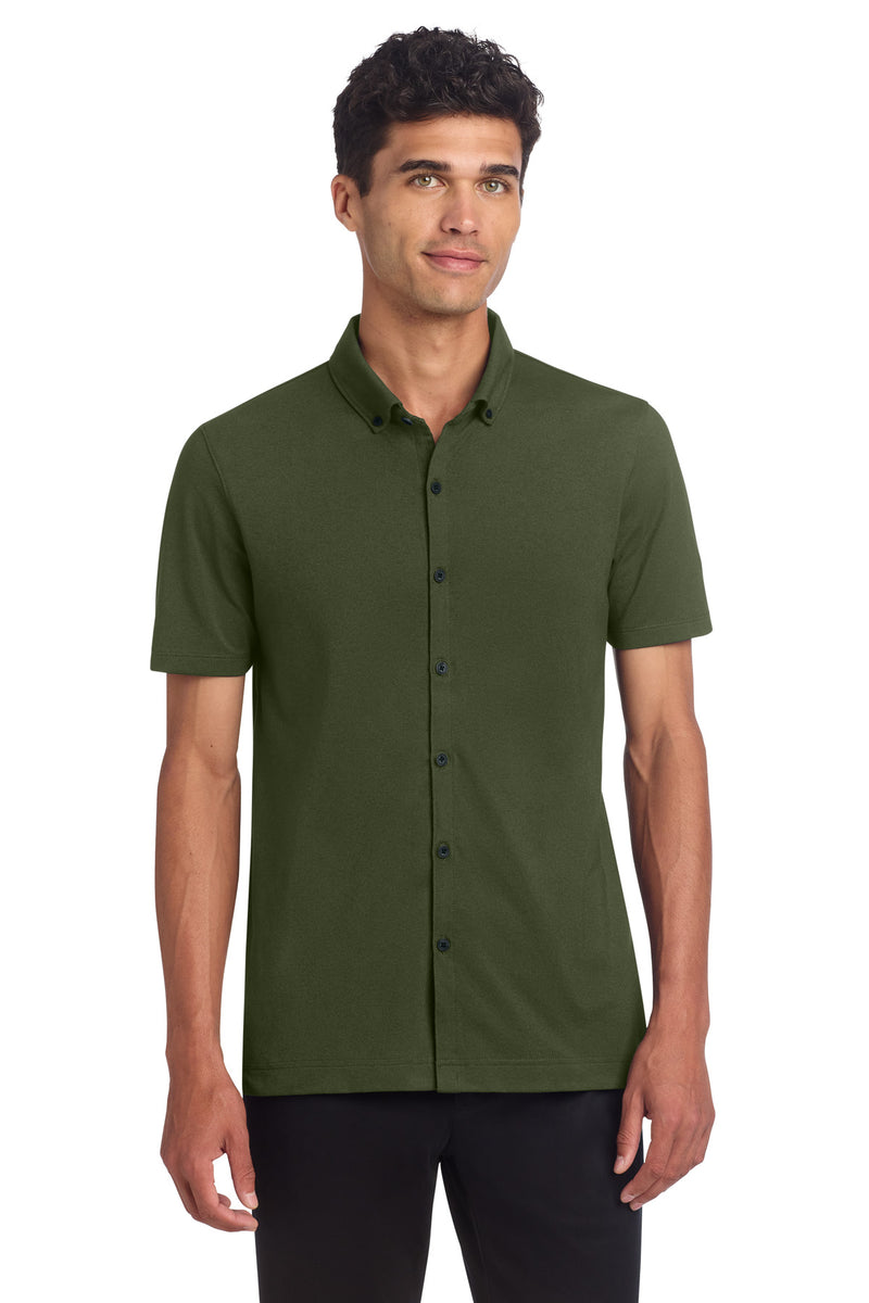 Mercer+Mettle ®  Stretch Pique Full-Button Polo MM1006