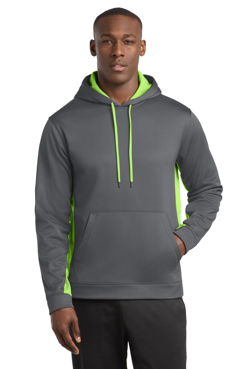 Sport-Tek ®  Sport-Wick ®  Fleece Colorblock Hooded Pullover. ST235