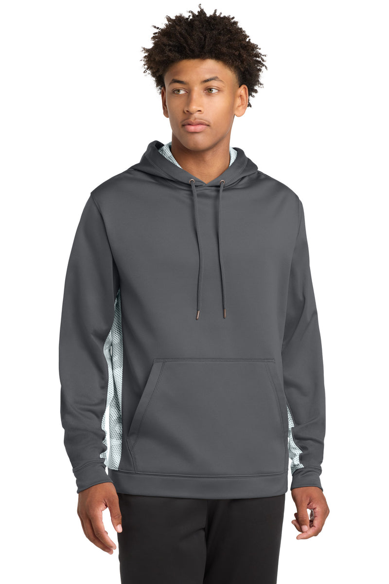 Sport-Tek ®  Sport-Wick ®  CamoHex Fleece Colorblock Hooded Pullover. ST239