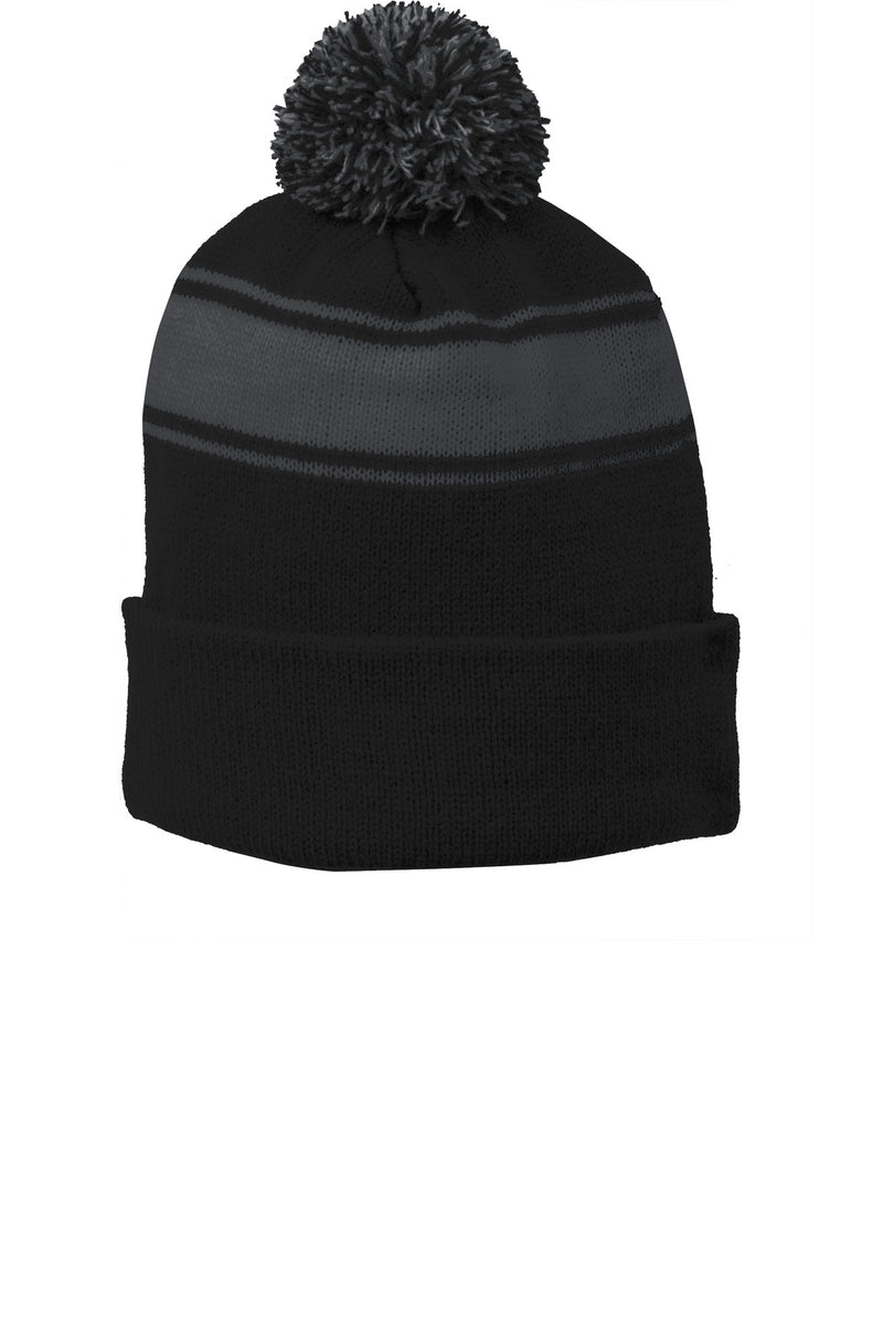 Sport-Tek ®  Stripe Pom Pom Beanie.  STC28