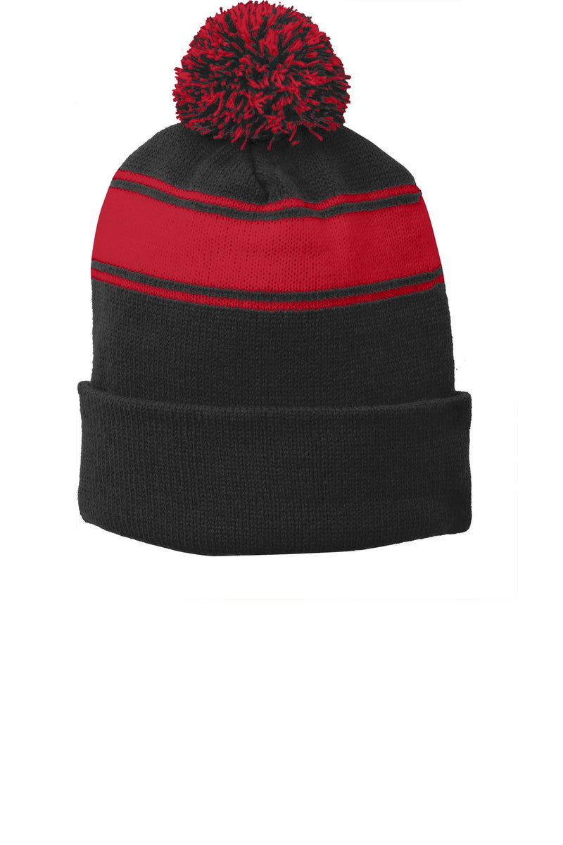 Sport-Tek ®  Stripe Pom Pom Beanie.  STC28