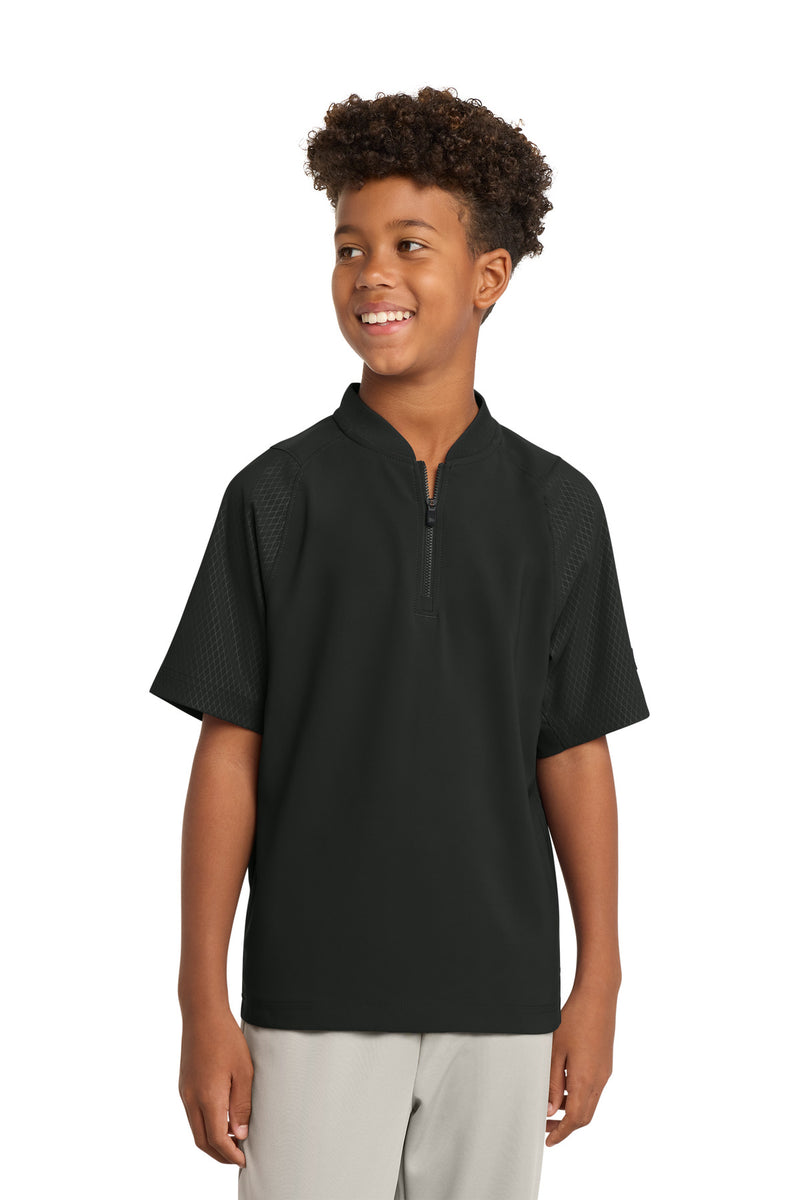 New Era  ®  Youth Cage Short Sleeve 1/4-Zip Jacket. YNEA600