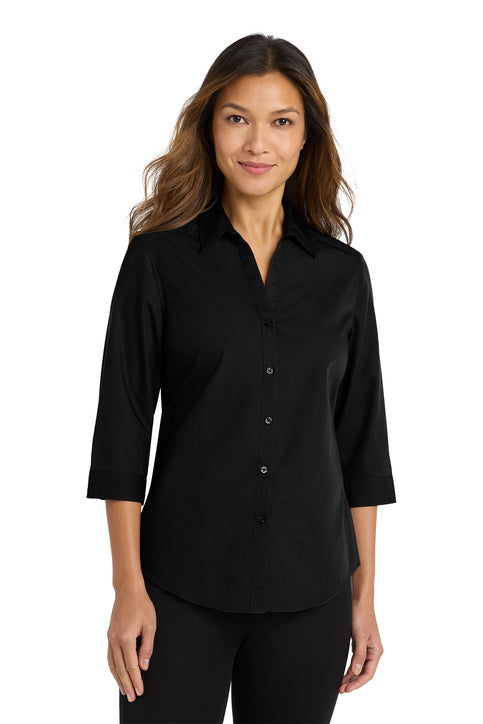 LW102 - Port Authority® Women's 3/4-Sleeve Carefree Poplin Shirt