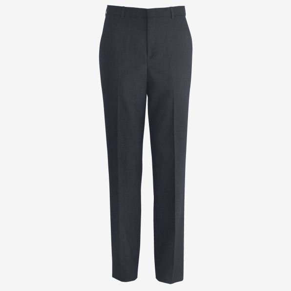 Washable Microfiber Tailored Flat-Front Suit Pant
