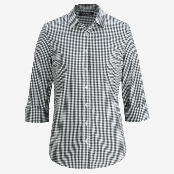 No-Iron Stretch Broadcloth 3/4-Sleeve Shirt