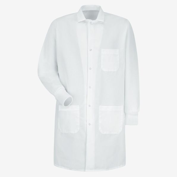 Gripper-Front Cuffed Lab Coat