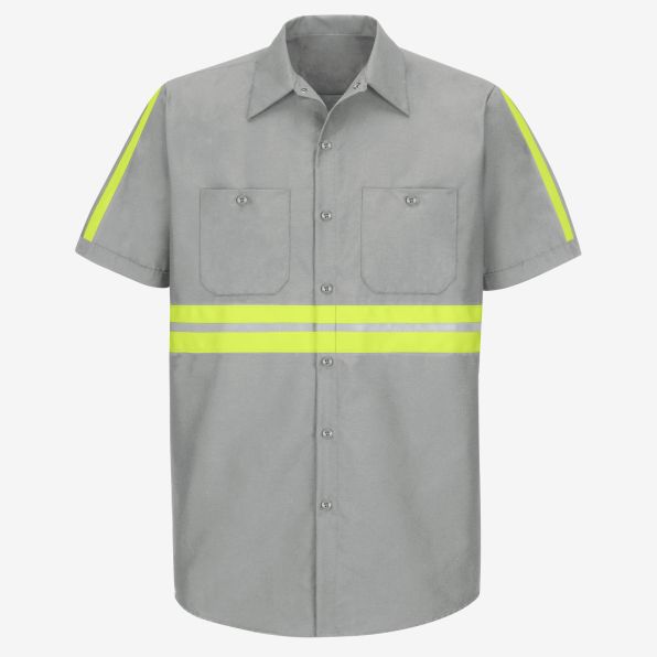 Enhanced Visibility Short-Sleeve Industrial Work Shirt