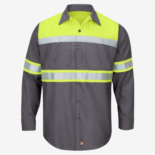 Hi-Visibility Long-Sleeve Ripstop Work Shirt