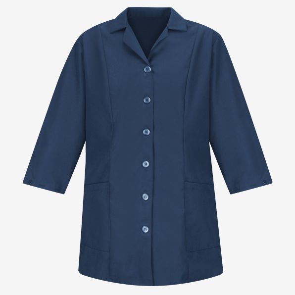 Button-Front ¾ Sleeve Fitted Smock
