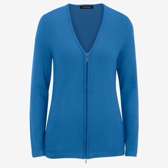 Full-Zip V-Neck Cardigan Sweater